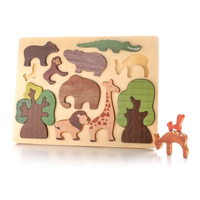 Casse-Tête En Bois Animaux De La Forêt Montessori - Enfant Joyeux