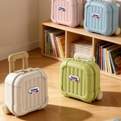 Vue latérale de la valise à roulettes pour enfants