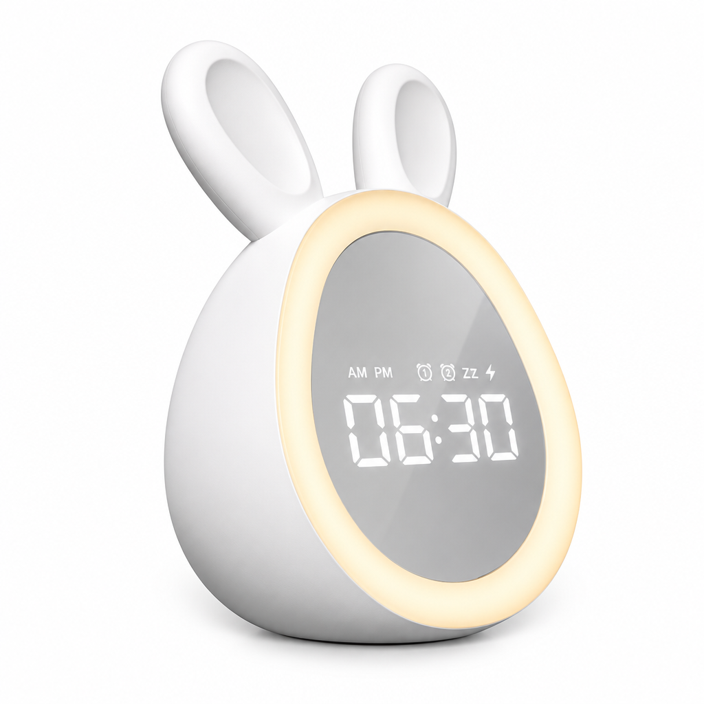 Digital Alarm Clock for Kids with Rabbit Night Light