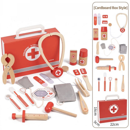 Trousse de docteur en bois idéale comme cadeau pour un enfant