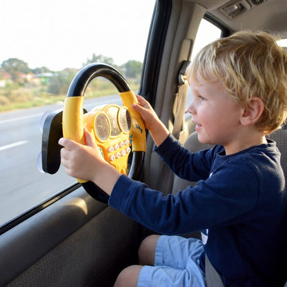 Vue de face du volant interactif pour enfants