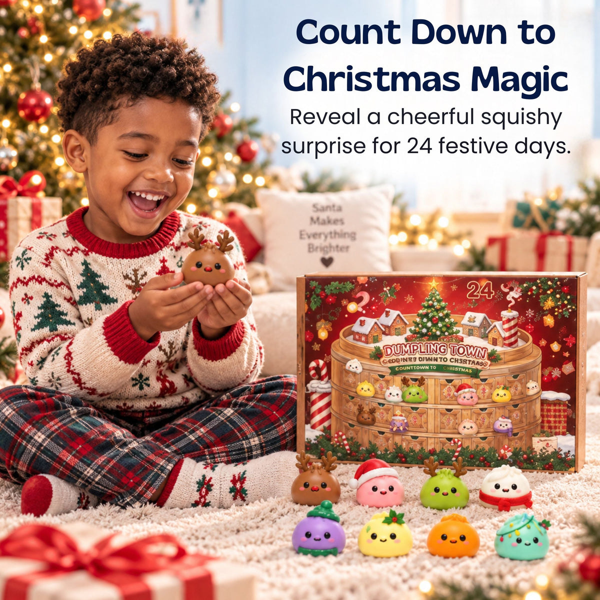 Christmas Advent Calendar With Dumpling-Shaped Squishies