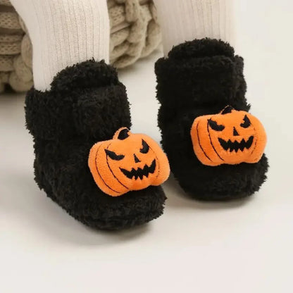 Kids' Fleece-Lined Halloween Slip-On Slippers