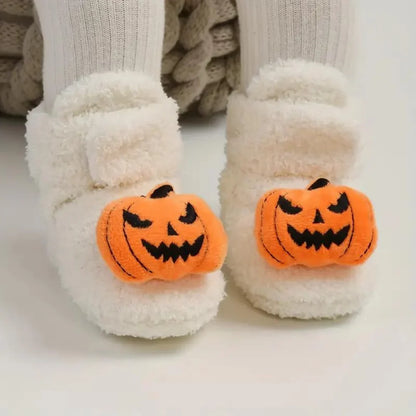 Kids' Fleece-Lined Halloween Slip-On Slippers