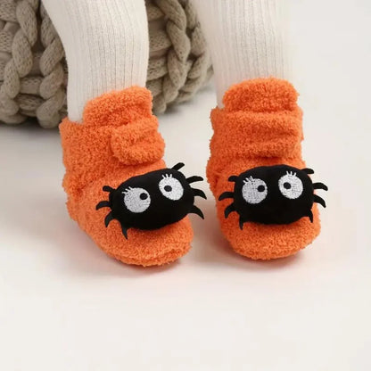 Kids' Fleece-Lined Halloween Slip-On Slippers