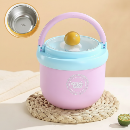 Insulated Stainless Steel Food Bowl With Spoon