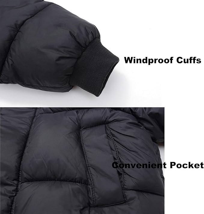 Vue de dos du manteau matelassé pour enfant