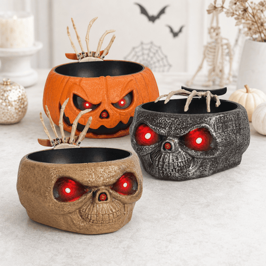 Bol À Bonbons Animé D’Halloween Avec Yeux Lumineux - Enfant Joyeux