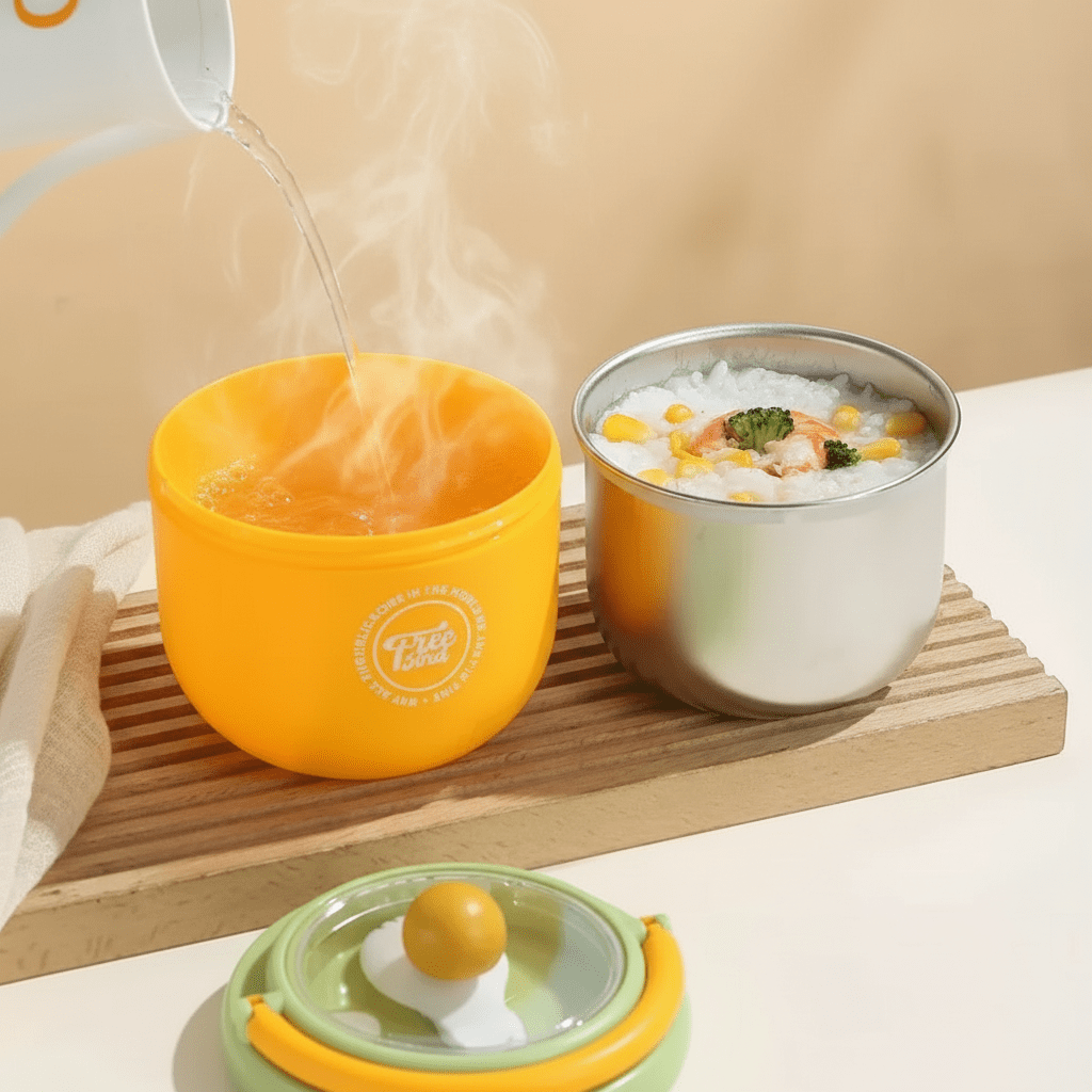 Bol-Repas Isotherme En Acier Inoxydable Avec Cuillère - Enfant Joyeux