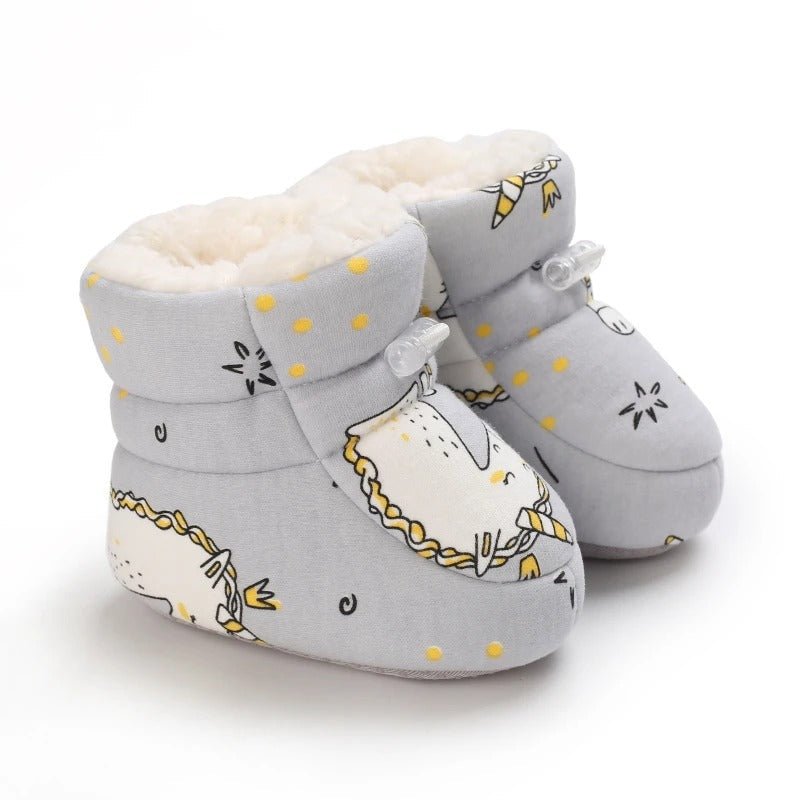 Bottillons Bébé Doublés en Fourrure à Semelles Antidérapantes - Enfant Joyeux
