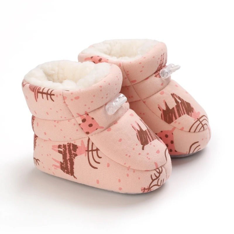 Bottillons Bébé Doublés en Fourrure à Semelles Antidérapantes - Enfant Joyeux