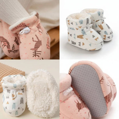 Bottillons Bébé Doublés en Fourrure à Semelles Antidérapantes - Enfant Joyeux