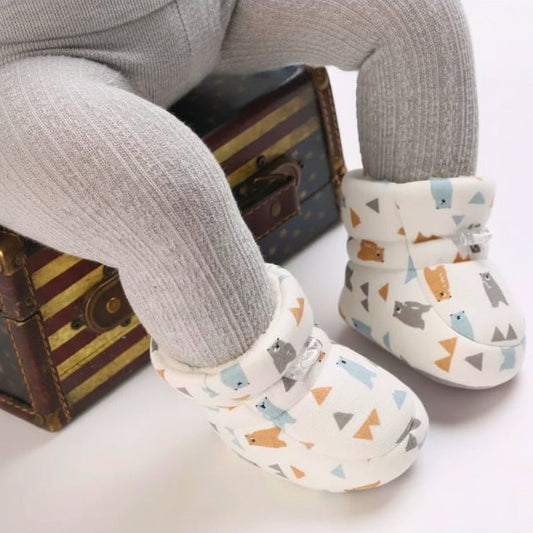 Bottillons Bébé Doublés en Fourrure à Semelles Antidérapantes - Enfant Joyeux