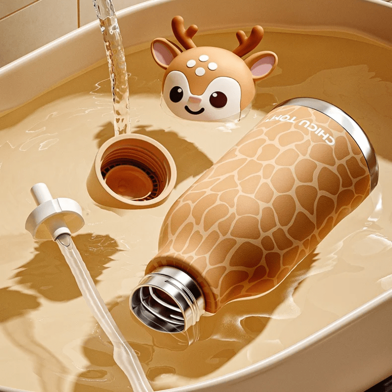 Bouteille Thermos Pour Enfant À Motifs d’Animaux - Enfant Joyeux