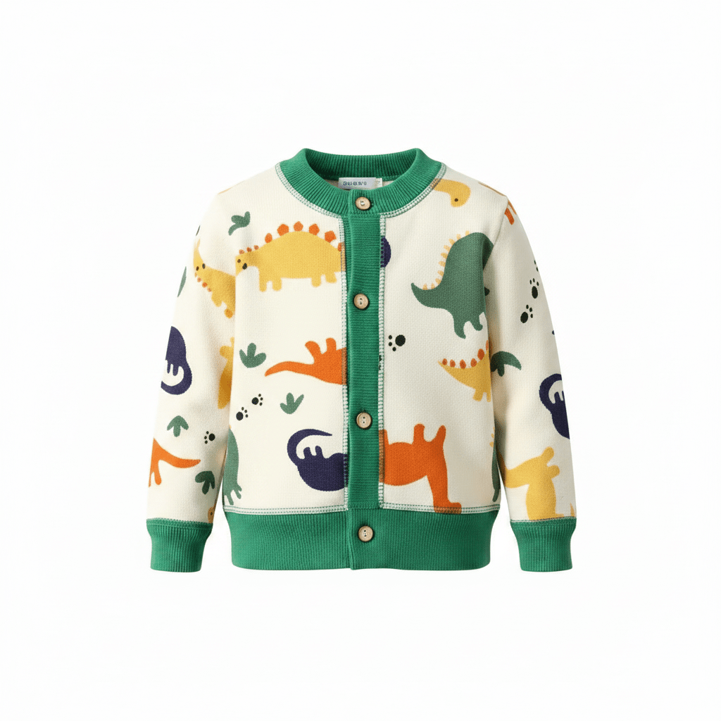 Cardigan Tricoté Pour Enfant À Imprimés Colorés - Enfant Joyeux