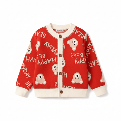 Cardigan Tricoté Pour Enfant À Imprimés Colorés - Enfant Joyeux