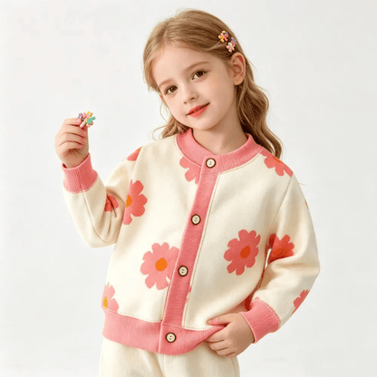 Cardigan Tricoté Pour Enfant À Imprimés Colorés - Enfant Joyeux