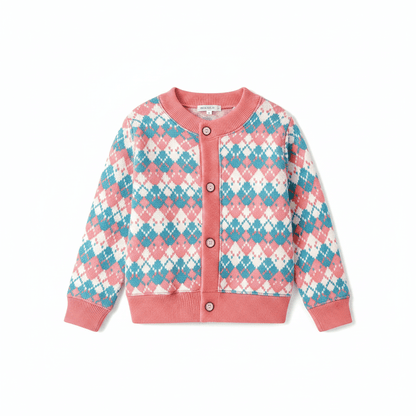 Cardigan Tricoté Pour Enfant À Imprimés Colorés - Enfant Joyeux