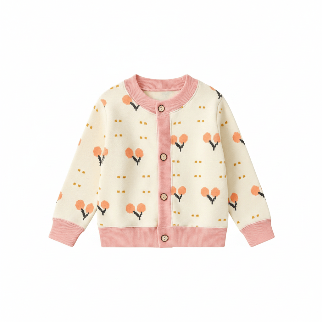 Cardigan Tricoté Pour Enfant À Imprimés Colorés - Enfant Joyeux