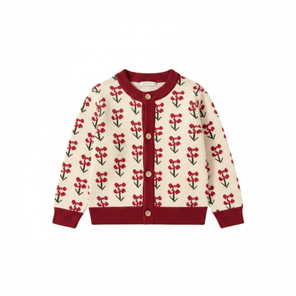 Cardigan Tricoté Pour Enfant À Imprimés Colorés - Enfant Joyeux