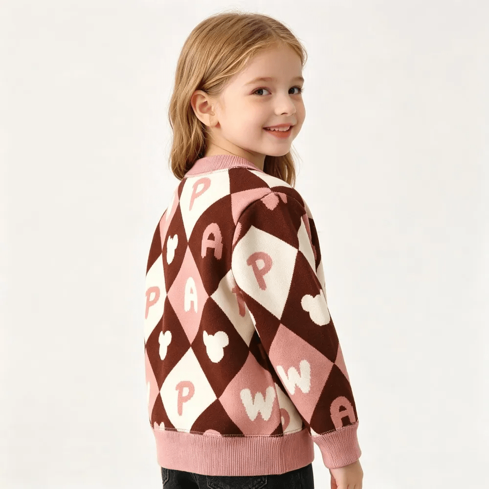 Cardigan Tricoté Pour Enfant À Imprimés Colorés - Enfant Joyeux