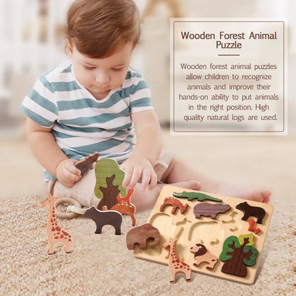 Casse-Tête En Bois Animaux De La Forêt Montessori - Enfant Joyeux