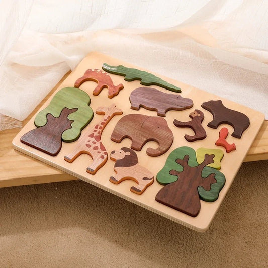 Casse-Tête En Bois Animaux De La Forêt Montessori - Enfant Joyeux