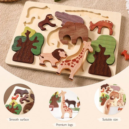 Casse-Tête En Bois Animaux De La Forêt Montessori - Enfant Joyeux