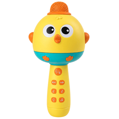 Microphone karaoké pour enfants présenté comme un jouet musical