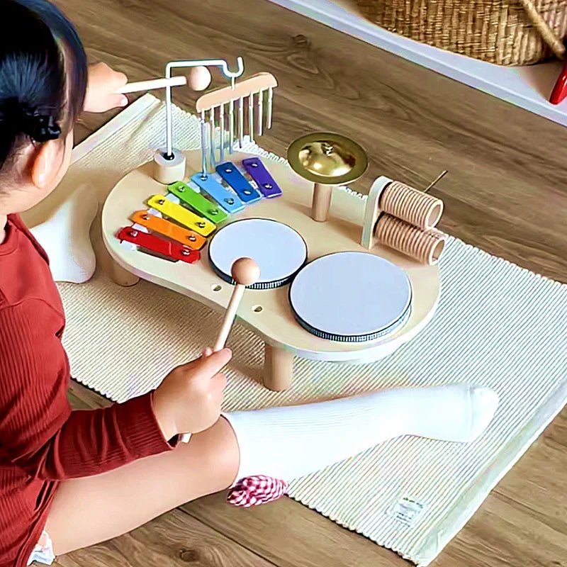 Ensemble De Jouets Musicaux En Bois Montessori - Enfant Joyeux