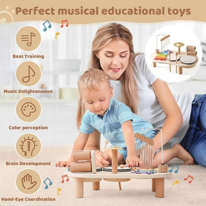 Ensemble De Jouets Musicaux En Bois Montessori - Enfant Joyeux