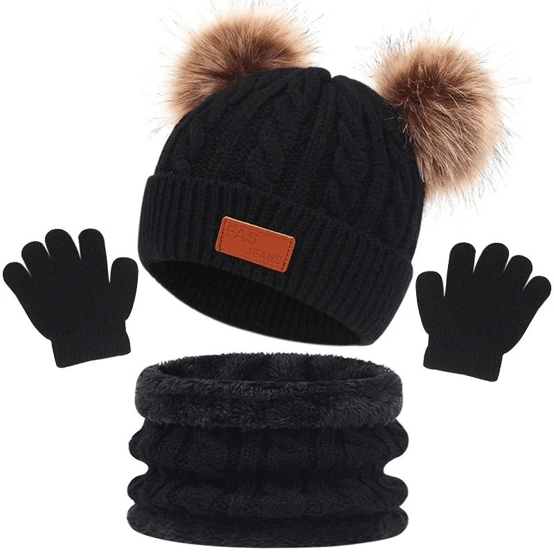 Ensemble D’hiver Pour Enfant Avec Tuque Foulard Et Mitaines - Enfant Joyeux