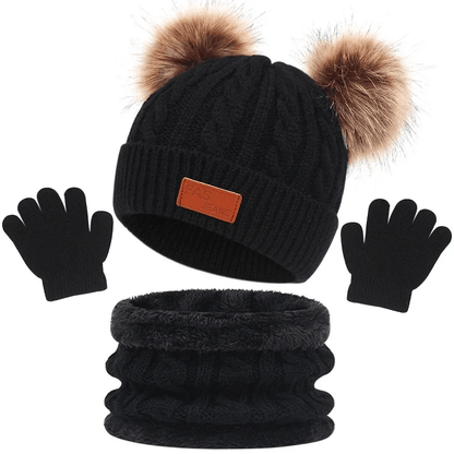 Ensemble D’hiver Pour Enfant Avec Tuque Foulard Et Mitaines - Enfant Joyeux