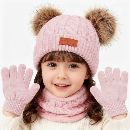Ensemble D’hiver Pour Enfant Avec Tuque Foulard Et Mitaines - Enfant Joyeux