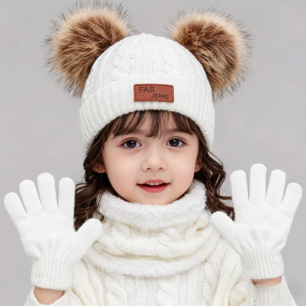 Ensemble D’hiver Pour Enfant Avec Tuque Foulard Et Mitaines - Enfant Joyeux