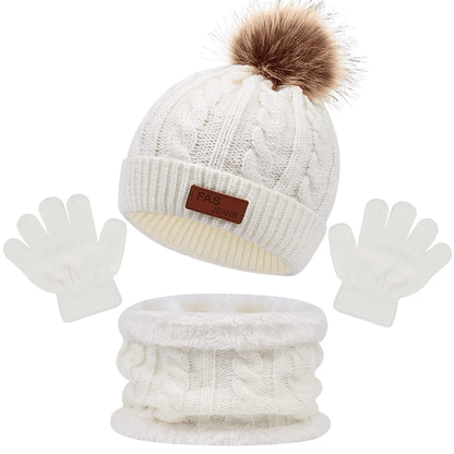 Ensemble D’hiver Pour Enfant Avec Tuque Foulard Et Mitaines - Enfant Joyeux