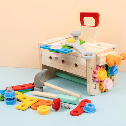Ensemble D’outils En Bois Pour Enfants Avec Boîte 29 Pièces - Enfant Joyeux