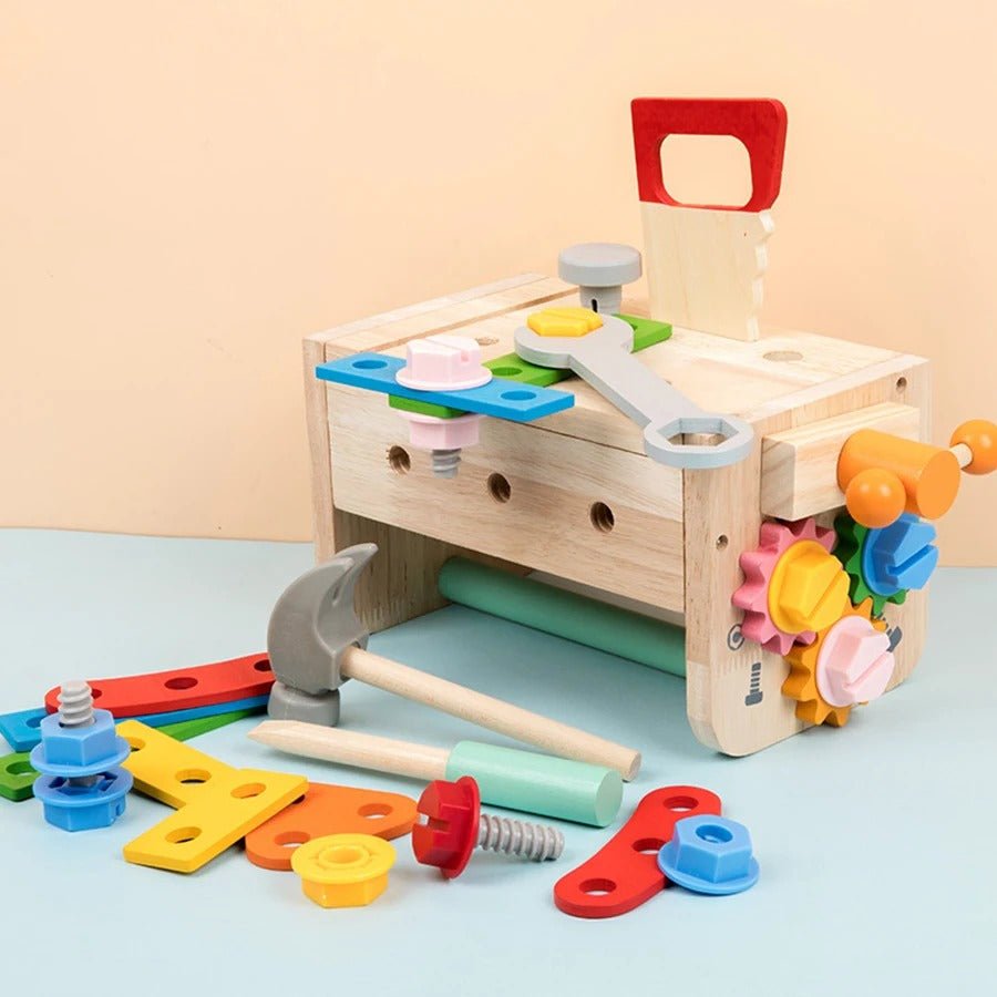 Ensemble D’outils En Bois Pour Enfants Avec Boîte 29 Pièces - Enfant Joyeux