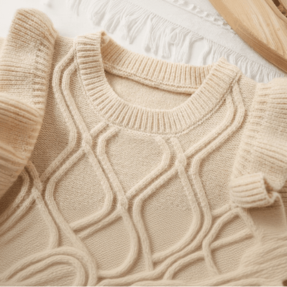 Gilet Tricoté Sans Manches Pour Fille À Fleurs - Enfant Joyeux