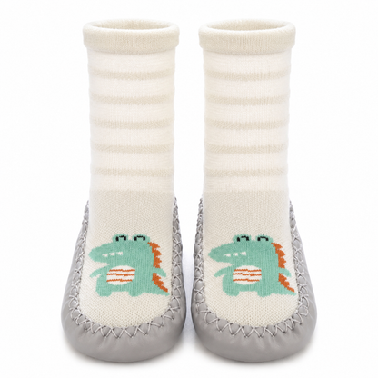 Souliers-chaussettes pour bébé à motifs animaliers 0 à 24 mois