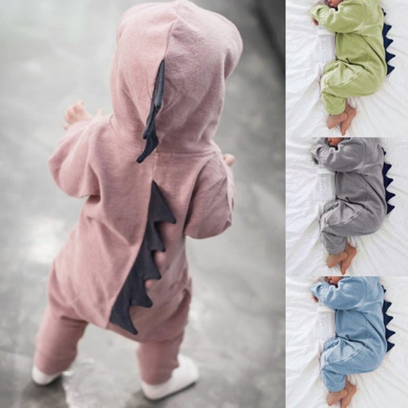 Grenouillère Dinosaure À Capuchon Pour Bébé - Enfant Joyeux
