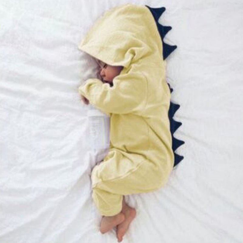 Grenouillère Dinosaure À Capuchon Pour Bébé - Enfant Joyeux
