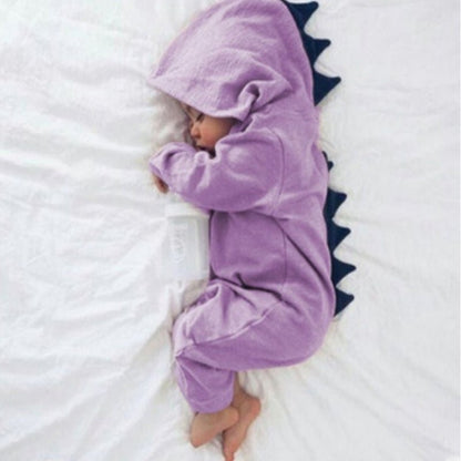 Grenouillère Dinosaure À Capuchon Pour Bébé - Enfant Joyeux