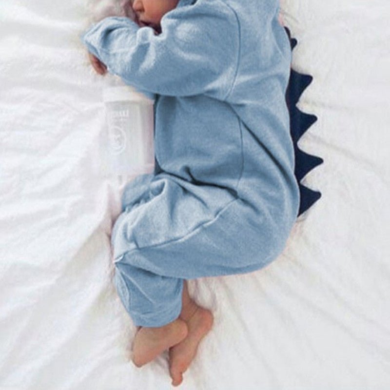 Grenouillère Dinosaure À Capuchon Pour Bébé - Enfant Joyeux