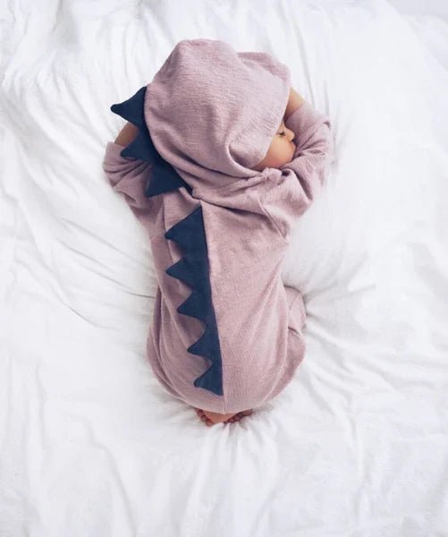 Grenouillère Dinosaure À Capuchon Pour Bébé - Enfant Joyeux