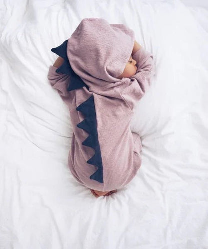Grenouillère Dinosaure À Capuchon Pour Bébé - Enfant Joyeux