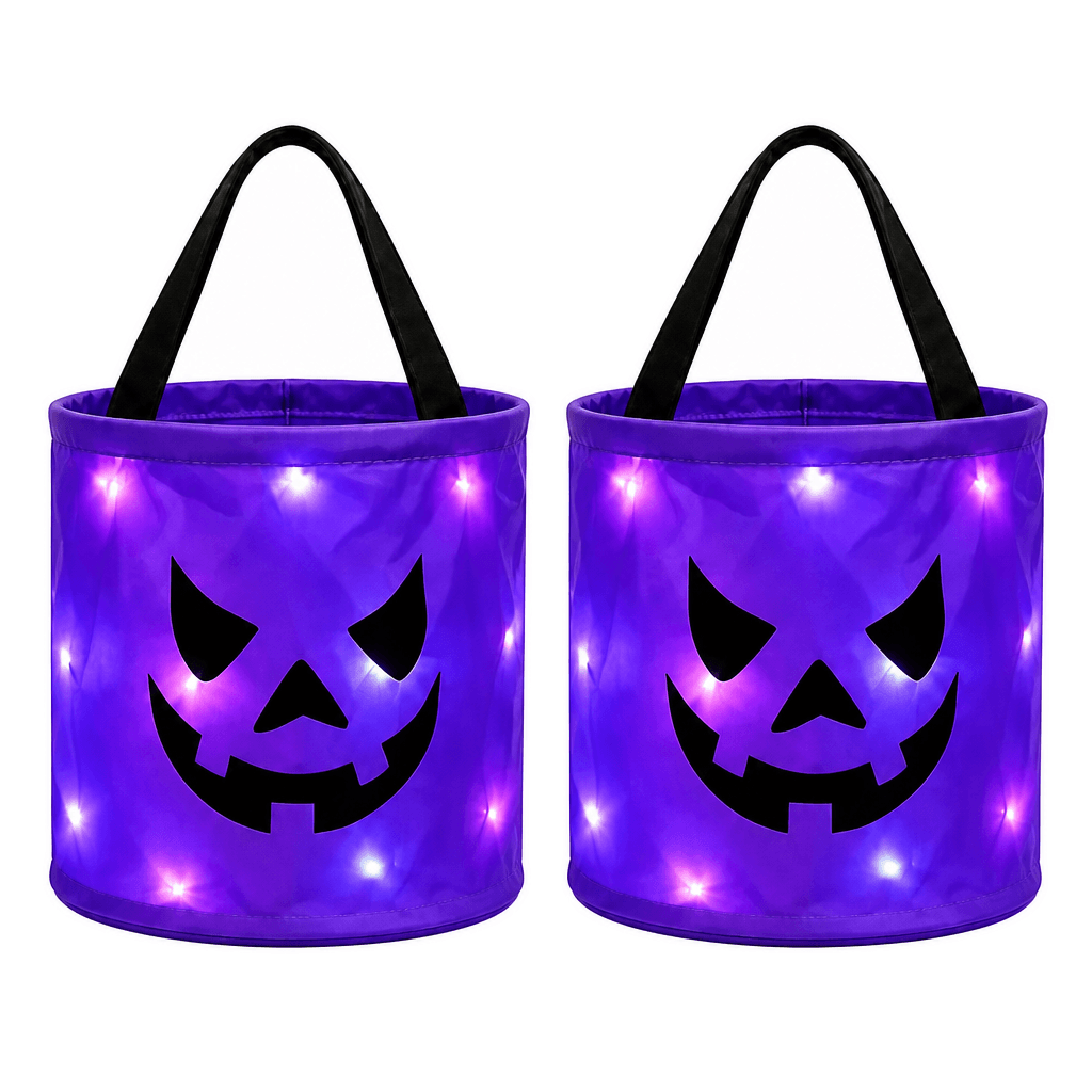 Sac à bonbons d’Halloween présenté avec des friandises