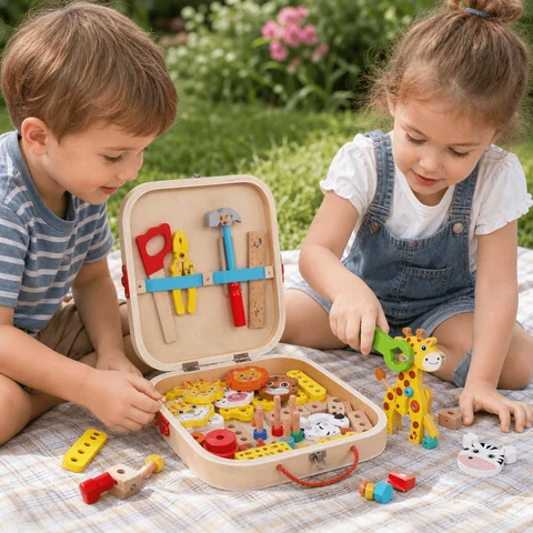 Ensemble De Construction En Bois Pour Enfants