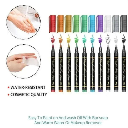 10-Color Washable Body Makeup Crayons