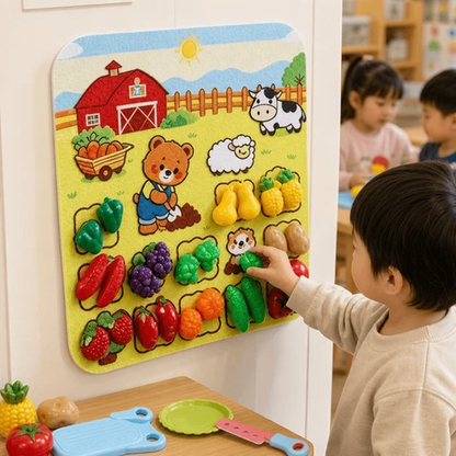 Tableau D’Activités En Feutre Montessori Pour La Ferme